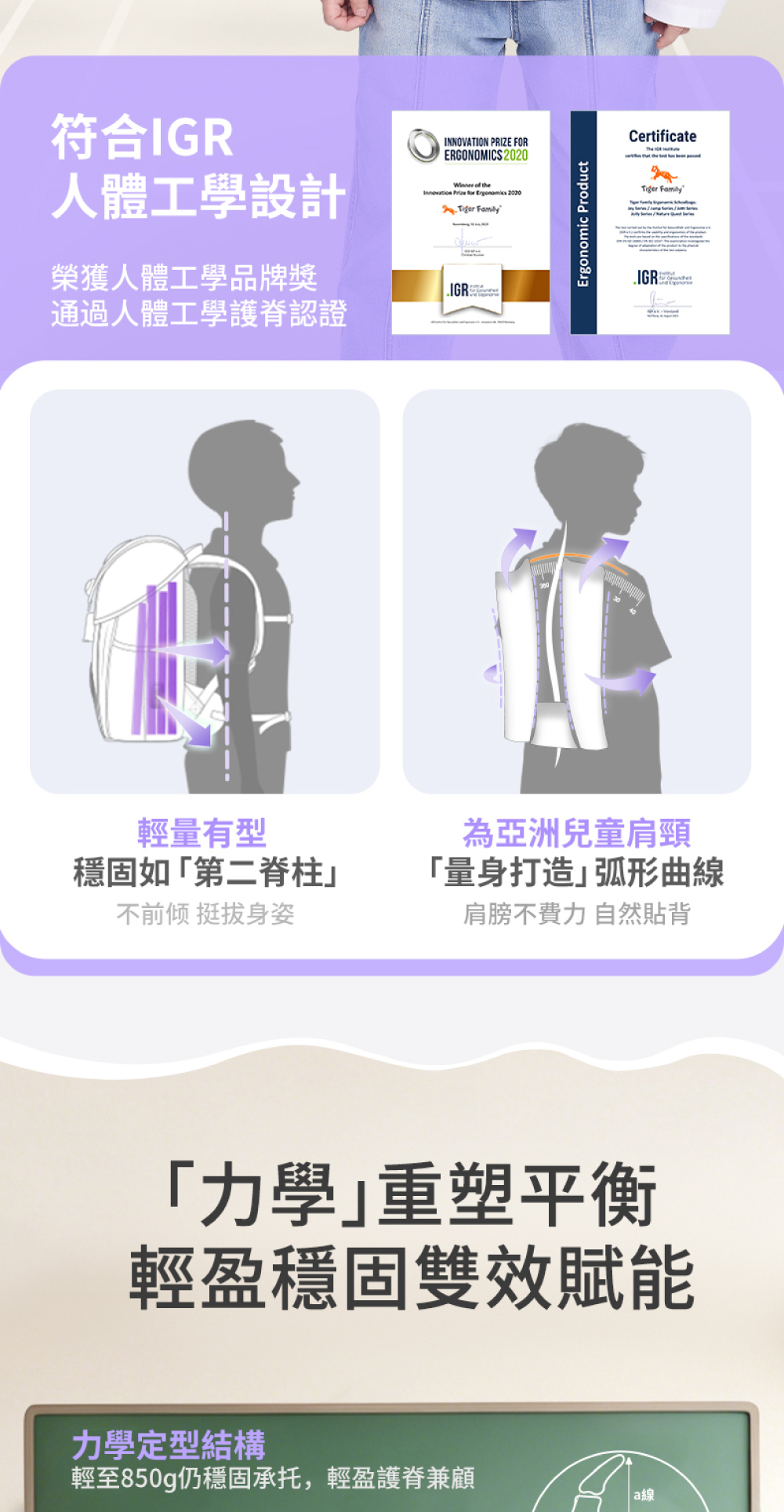 符合IGR人體工學設計，榮獲人體工學品牌獎
