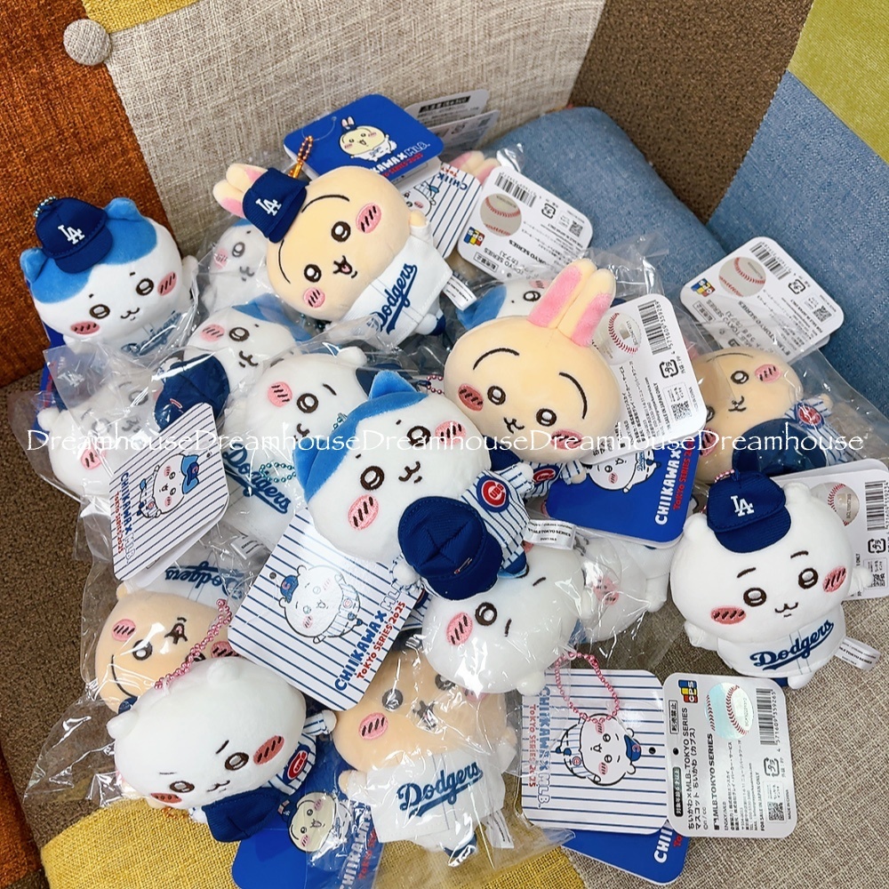 日本限定 ちいかわ 吉伊卡哇 小八貓 烏薩奇 MLB 道奇隊 棒球 娃娃吊飾 珠鏈吊飾 鑰匙圈 擺飾