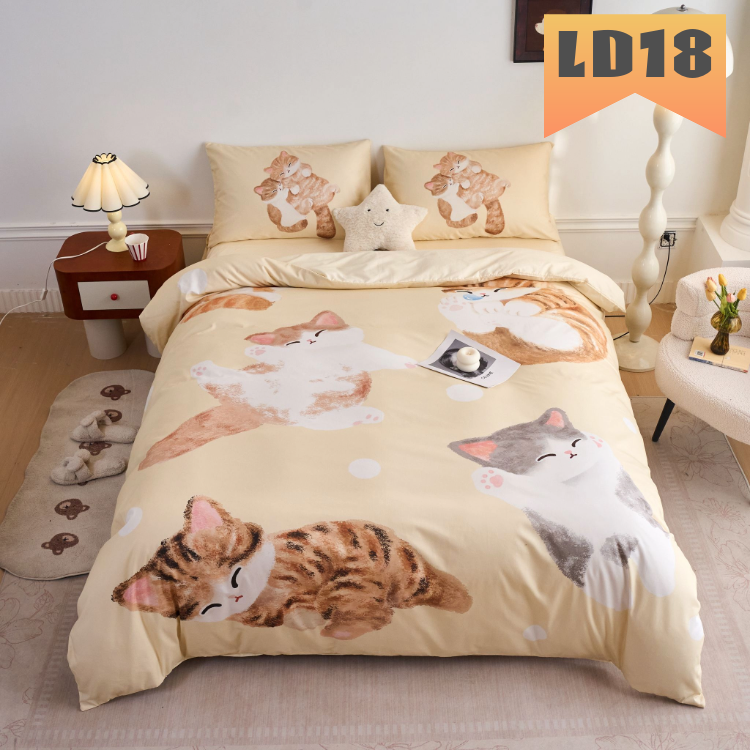 香港插畫師聯乘系列-2000針全棉床品四件套裝 LD18