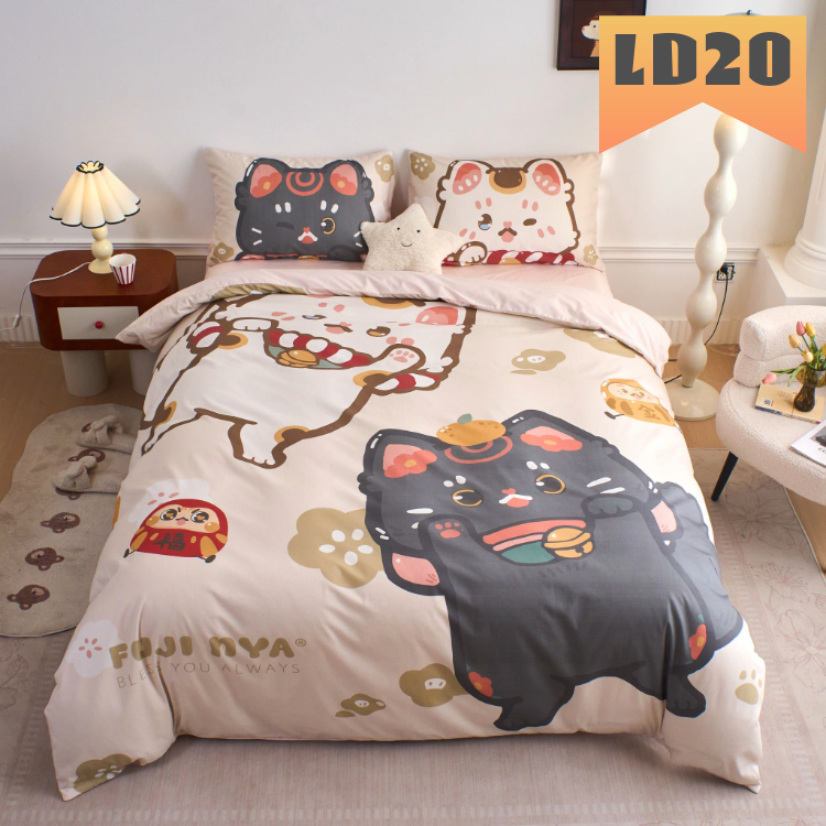 香港插畫師聯乘系列-2000針全棉床品四件套裝 LD20