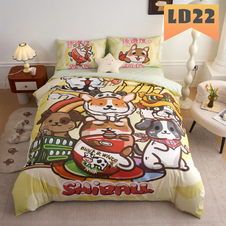 香港插畫師聯乘系列-2000針全棉床品四件套裝 LD22