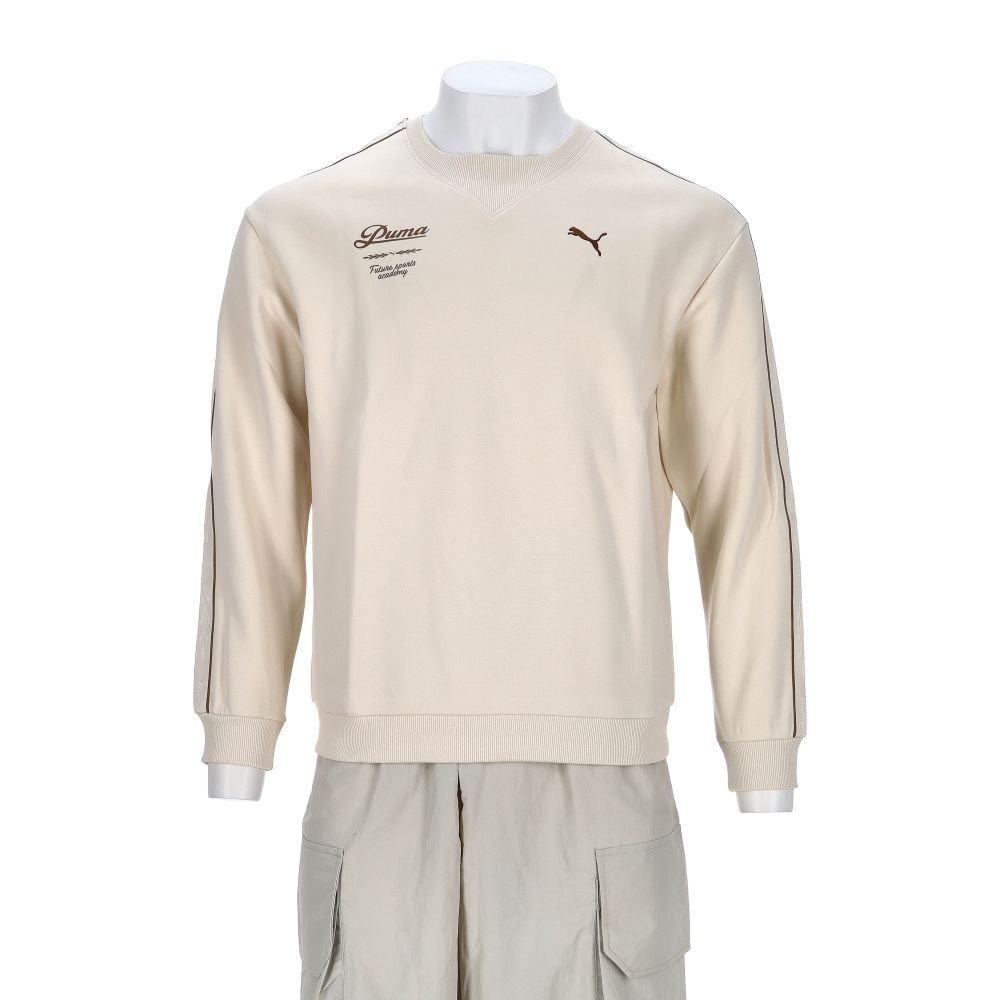 PUMA 大學T 流行系列 RETRO TAPE 米色 圓領衫 男 63571787