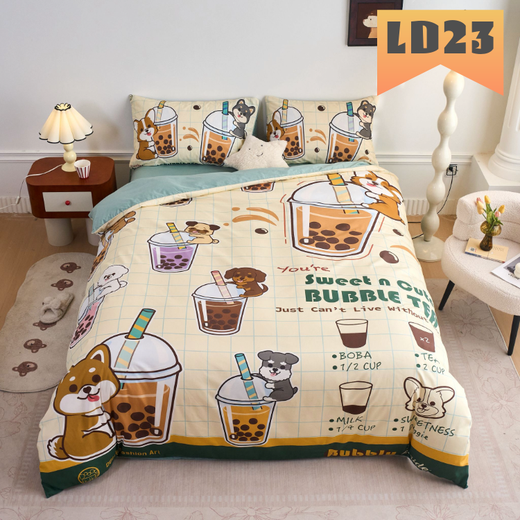 香港插畫師聯乘系列-2000針全棉床品四件套裝 LD23