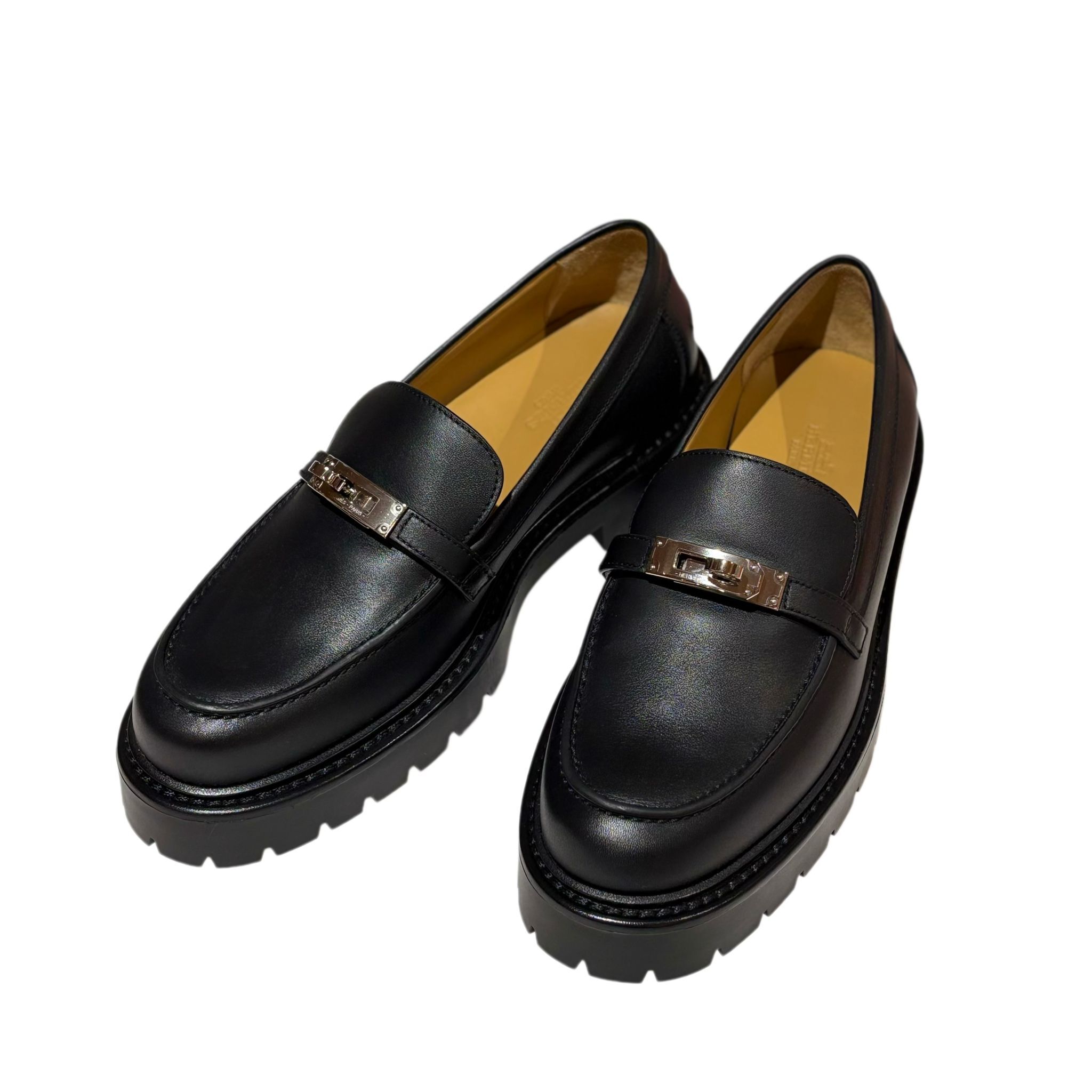 全新HEMRES鞋 37碼 Icone loafer 黑色牛皮KELLY銀扣 #BRAND NEW #香榭站正品