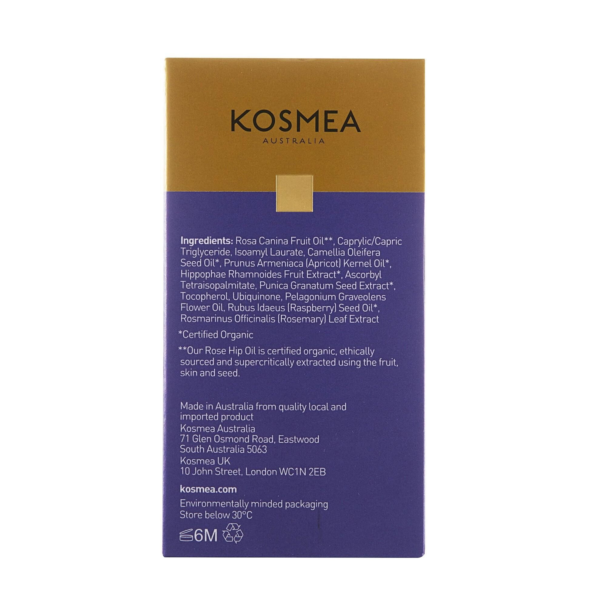 澳洲 KOSMEA 輔酶Q10抗氧亮白精華油 20ml 【正品】 澳洲有機果油配方 小紫瓶 Kosmea Revive Illuminating essence 20ml