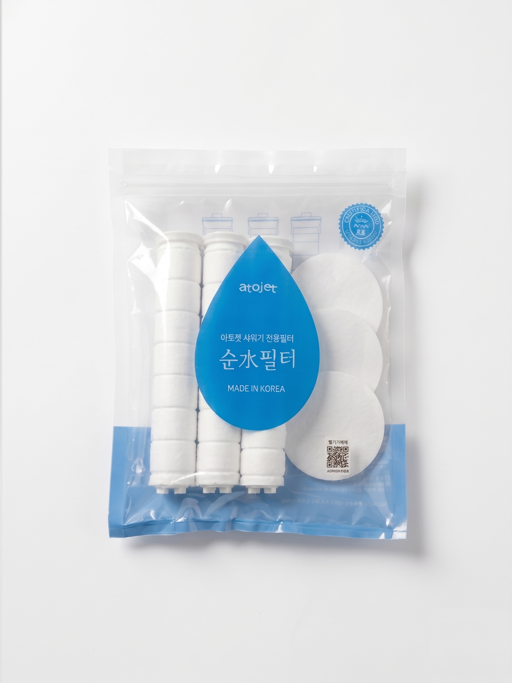 [花灑濾芯] 韓國ATOJET｜3濾芯+3濾片｜花灑頭專用補充裝