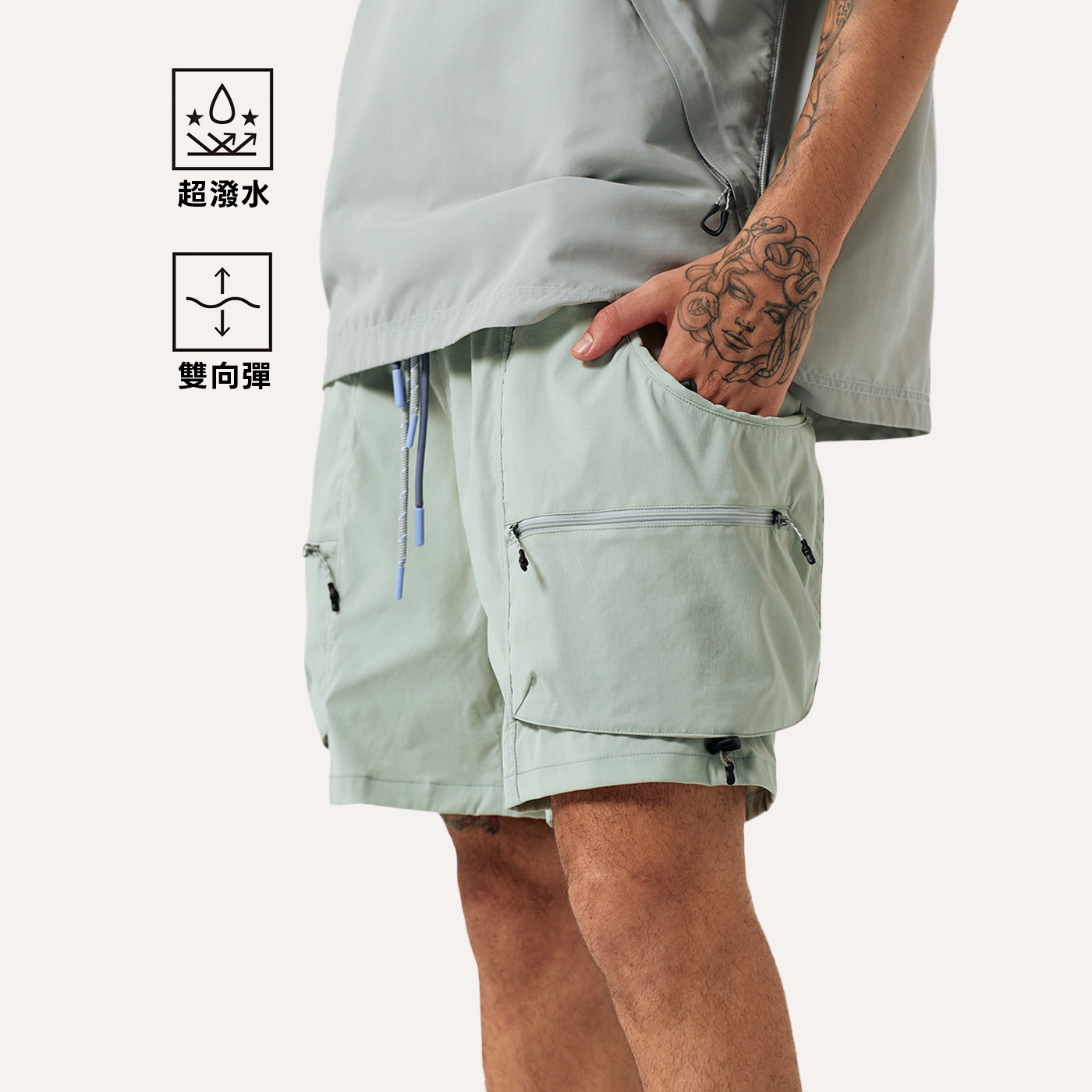 中性超潑水彈力休閒工裝短褲_HAYDEN SHORTS