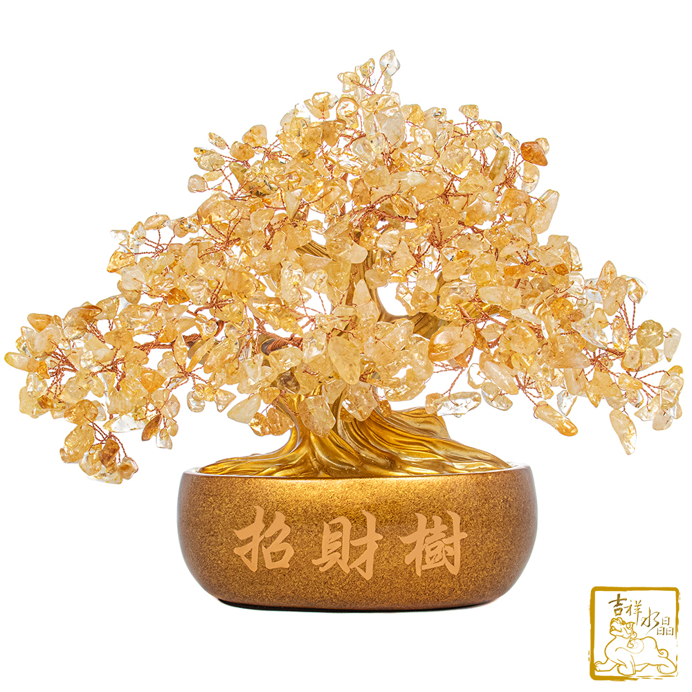黃水晶招財樹 1.5kg 發財樹