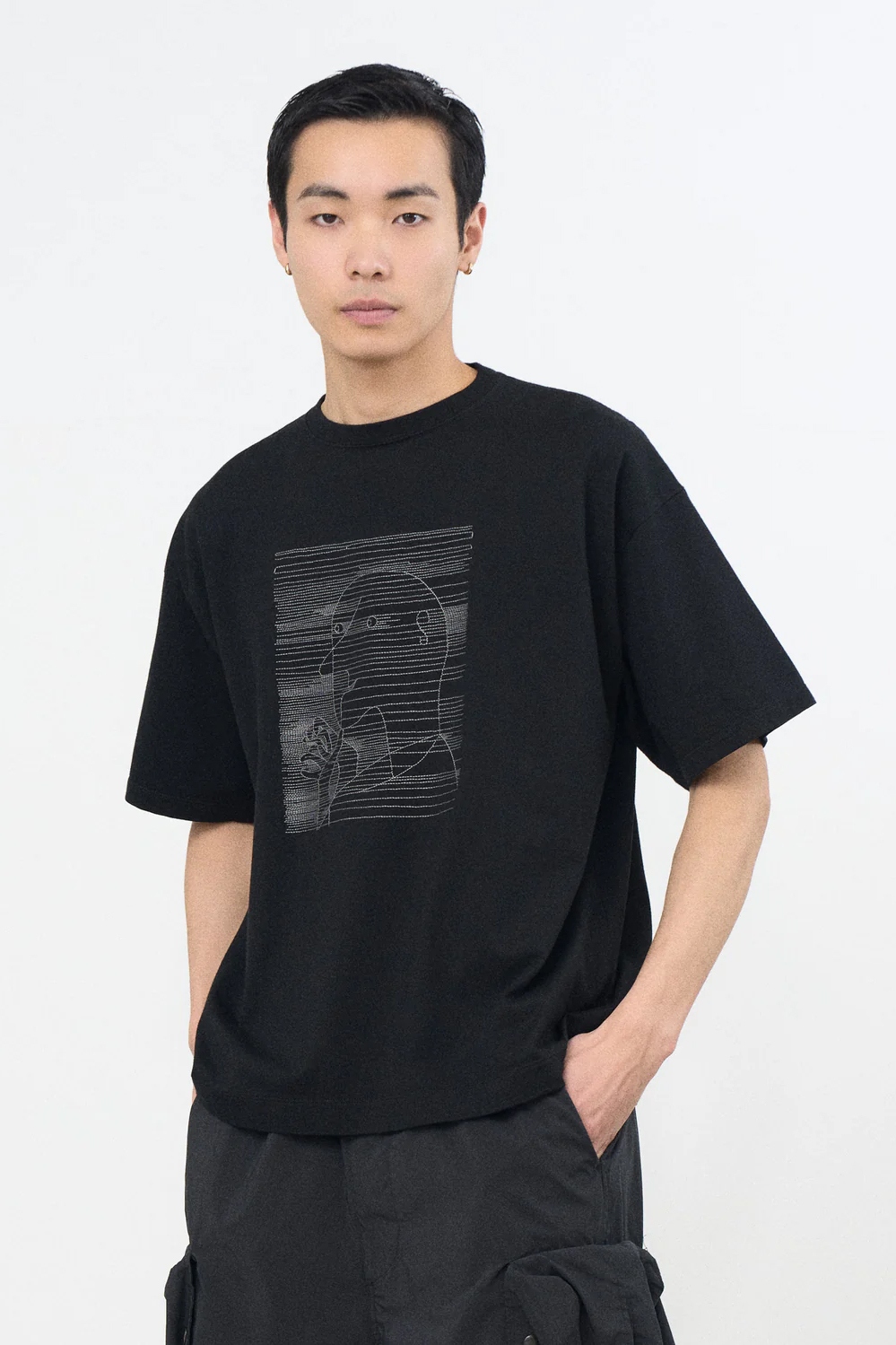 YOKE EMBROIDERY T-SHIRT (2 TYPE)