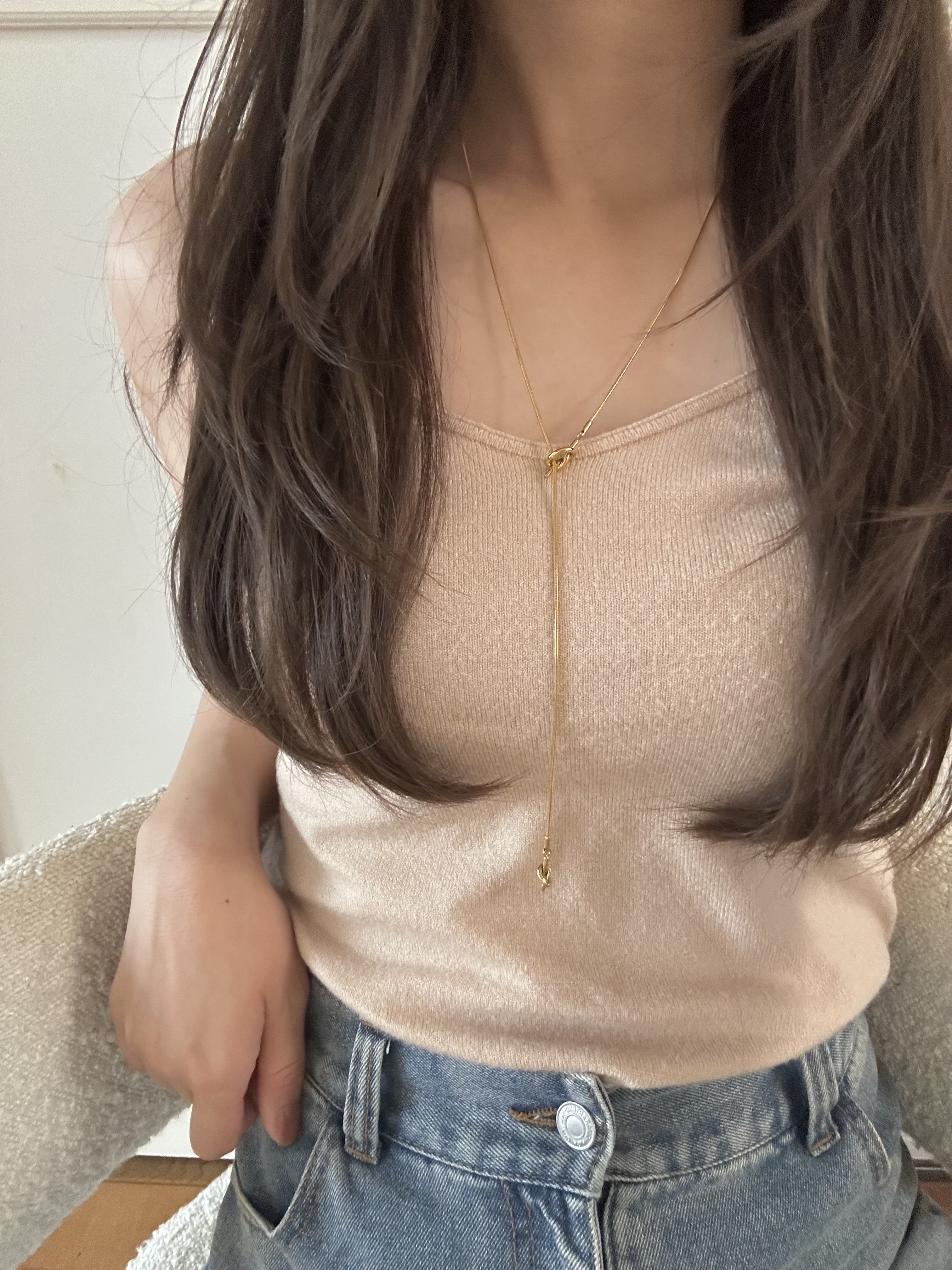 rope knot long necklace