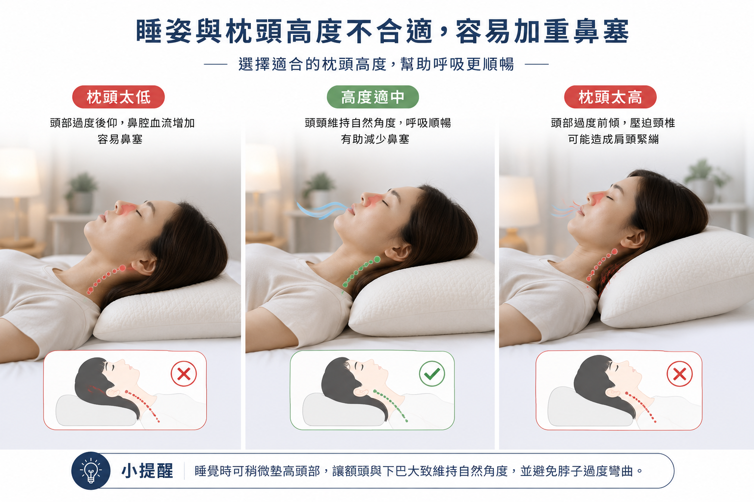 鼻塞睡不著怎麼辦示意圖