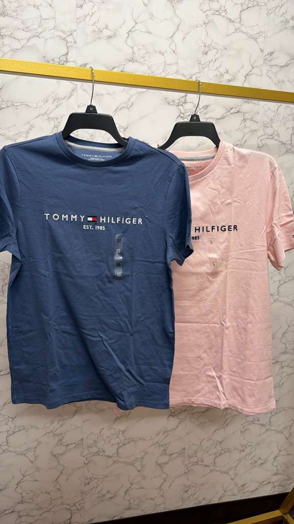 AK045 Tommy Hilfiger 男裝藍色棉質LOGO刺繡圓領短袖TEE