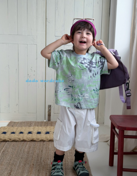 DDC04B114WE  DODO Wardrobe -酷白都市型格工裝側袋鬆身短褲