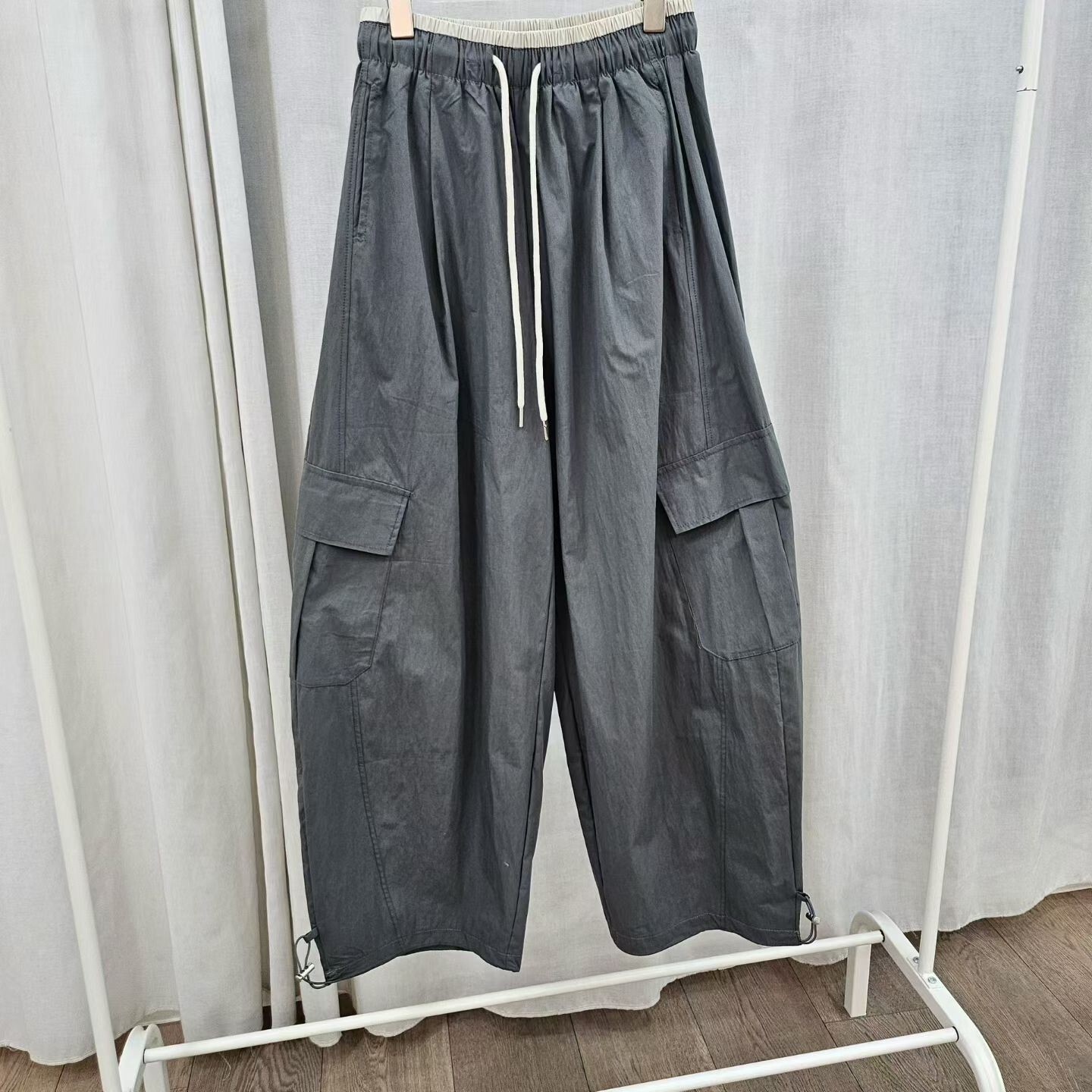 涼感雙褲頭絲棉工裝褲
