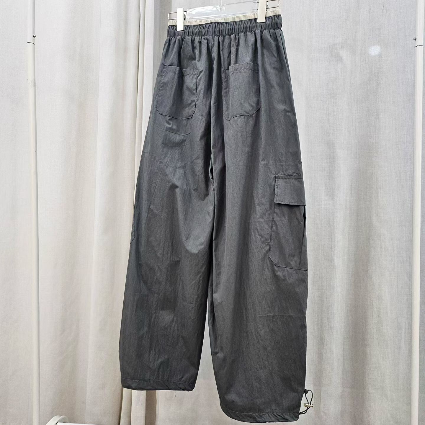 涼感雙褲頭絲棉工裝褲