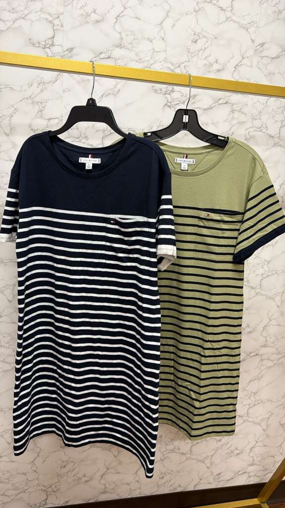 AK040 Tommy Hilfiger 棉質圓領橫間A字裙