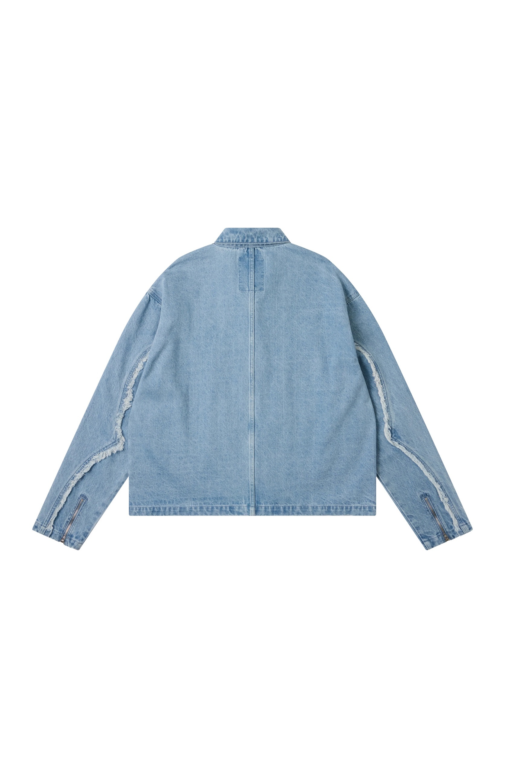 ARC SPLICED RAW EDGE CROPPED JACKET