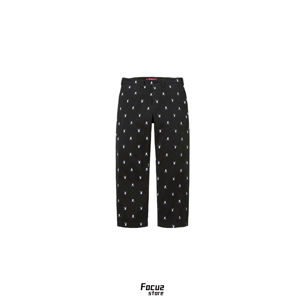 【Focus store】現貨秒發 Playboy x Supreme SS26 Week11 Chino Pant "Black Playboy" 黑色 長褲