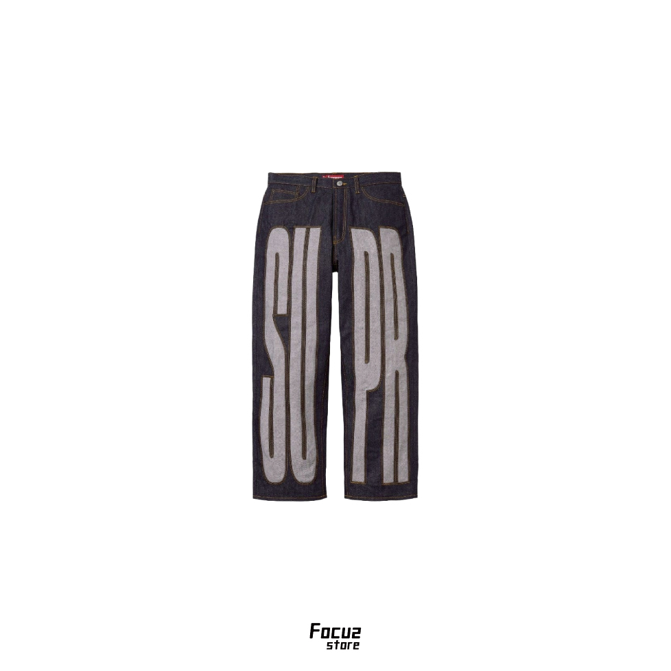 【Focus store】現貨秒發 Supreme SS26 Inset Spellout Baggy Jean "Indigo" 丹寧牛仔 長褲
