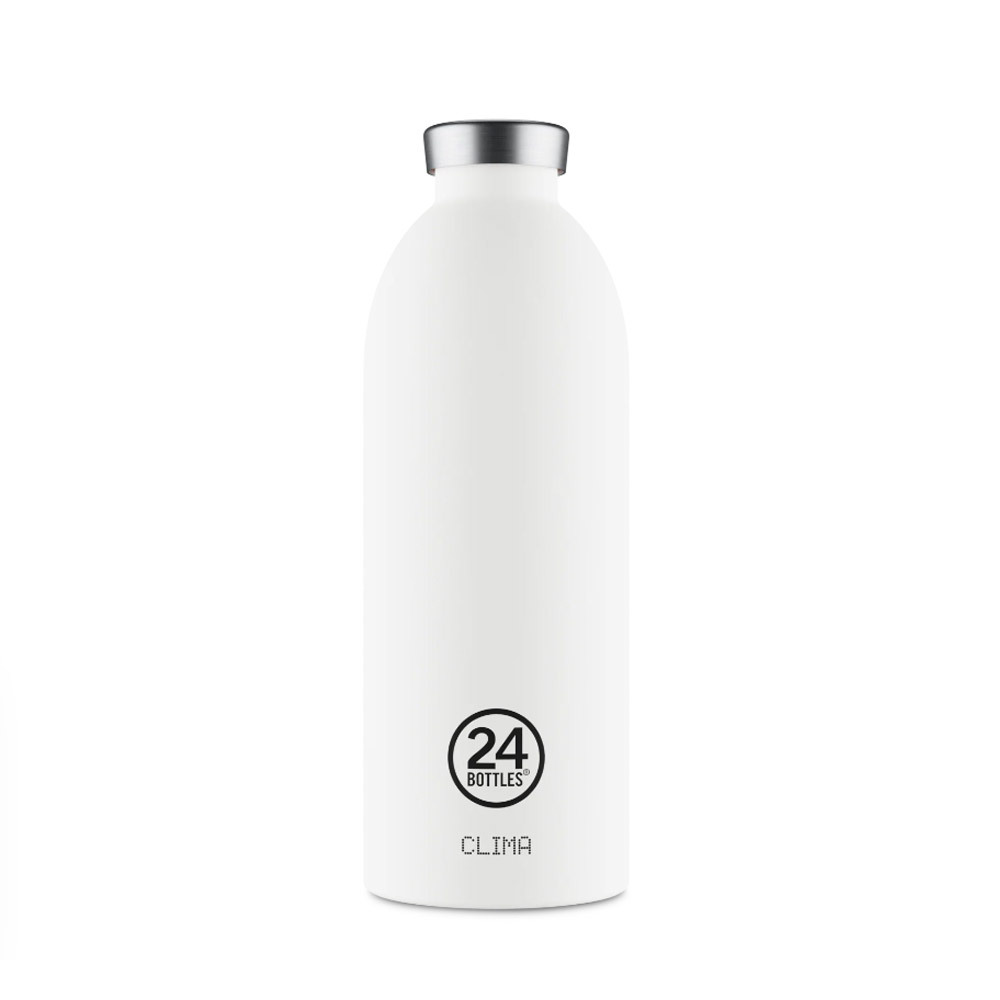 【嗨購618】義大利 24Bottles 不鏽鋼雙層保溫瓶 850ml - 冰雪白