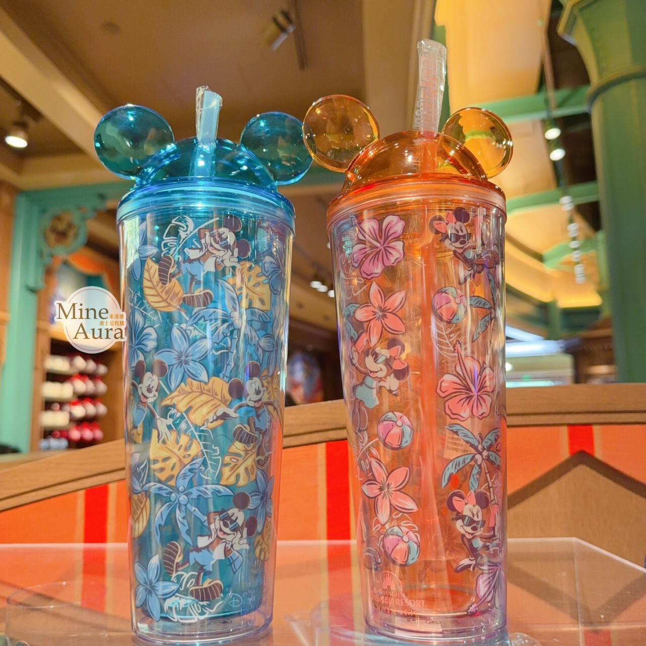 米奇 Mickey 米妮 Minnie 圖案 米奇頭 造型 吸管 水杯 飲料杯 -上海迪士尼樂園