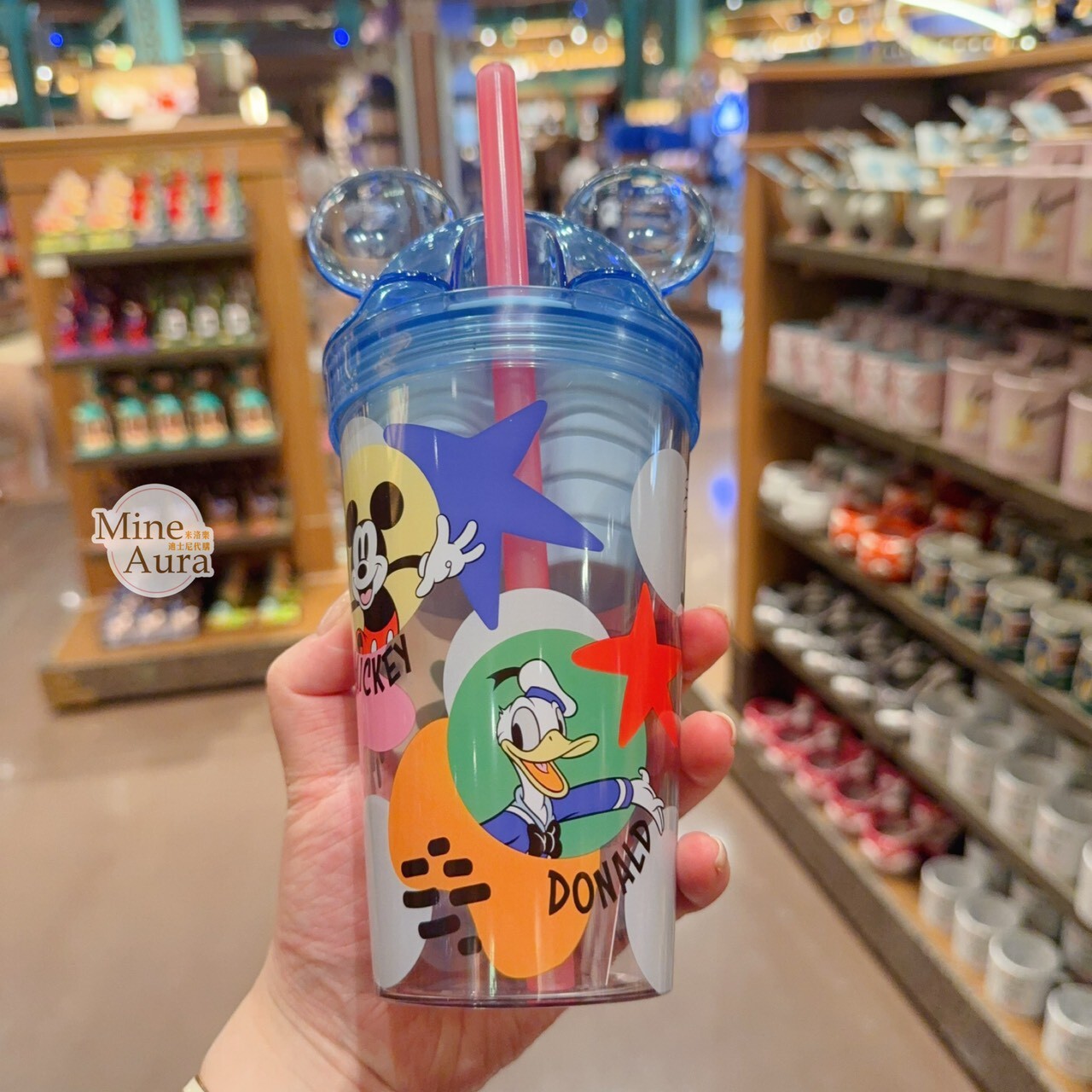 米奇 Mickey 唐老鴨 Donald 圖案 米奇頭 造型 吸管 水杯 飲料杯 -上海迪士尼樂園