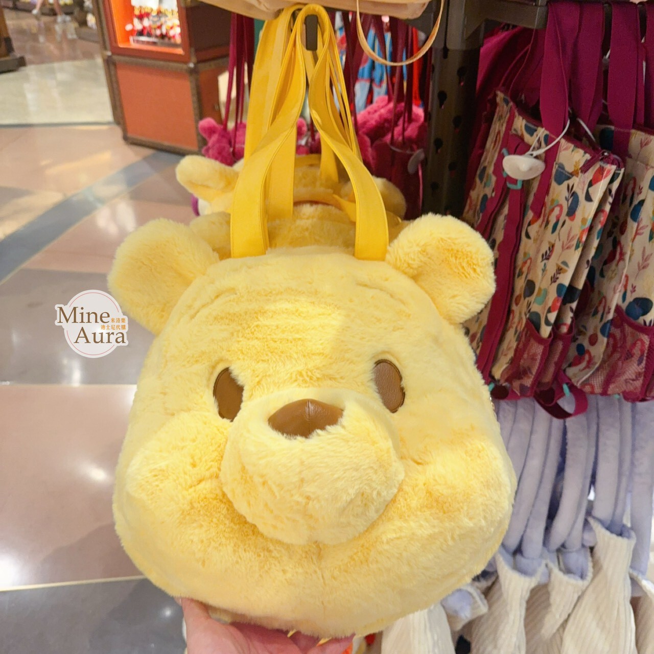 小熊維尼 Winnie the Pooh 絨毛 大頭造型 手提包 -上海迪士尼樂園
