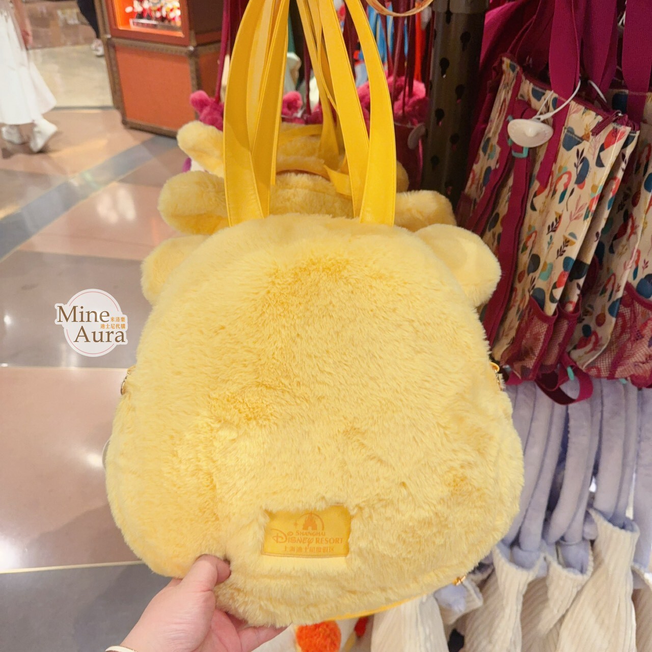 小熊維尼 Winnie the Pooh 絨毛 大頭造型 手提包 -上海迪士尼樂園