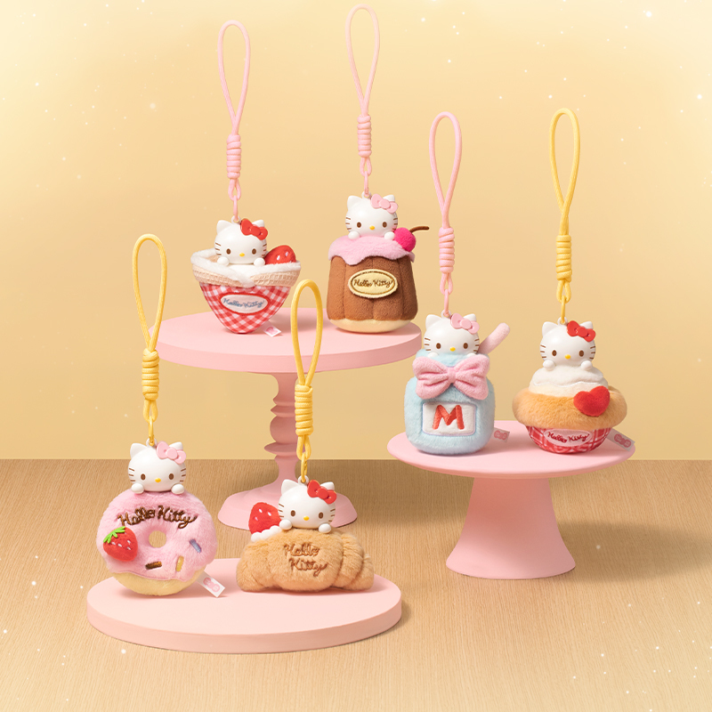 代購-“正版授權”Sanrio三麗鷗 IP聯名款 Hellokitty 下午茶 小點心 香薰毛絨掛件 盲盒6款