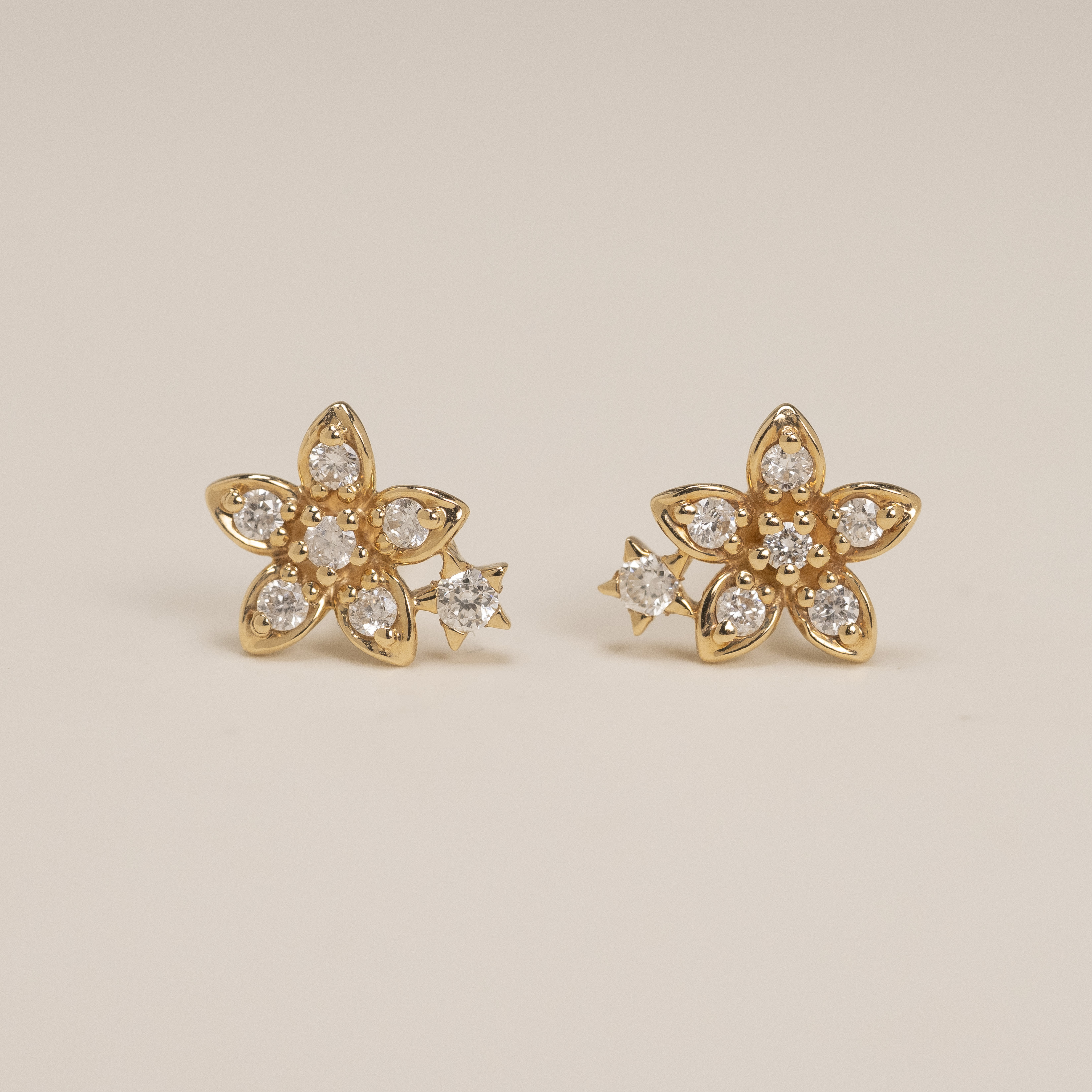 18K 花鑽石耳環