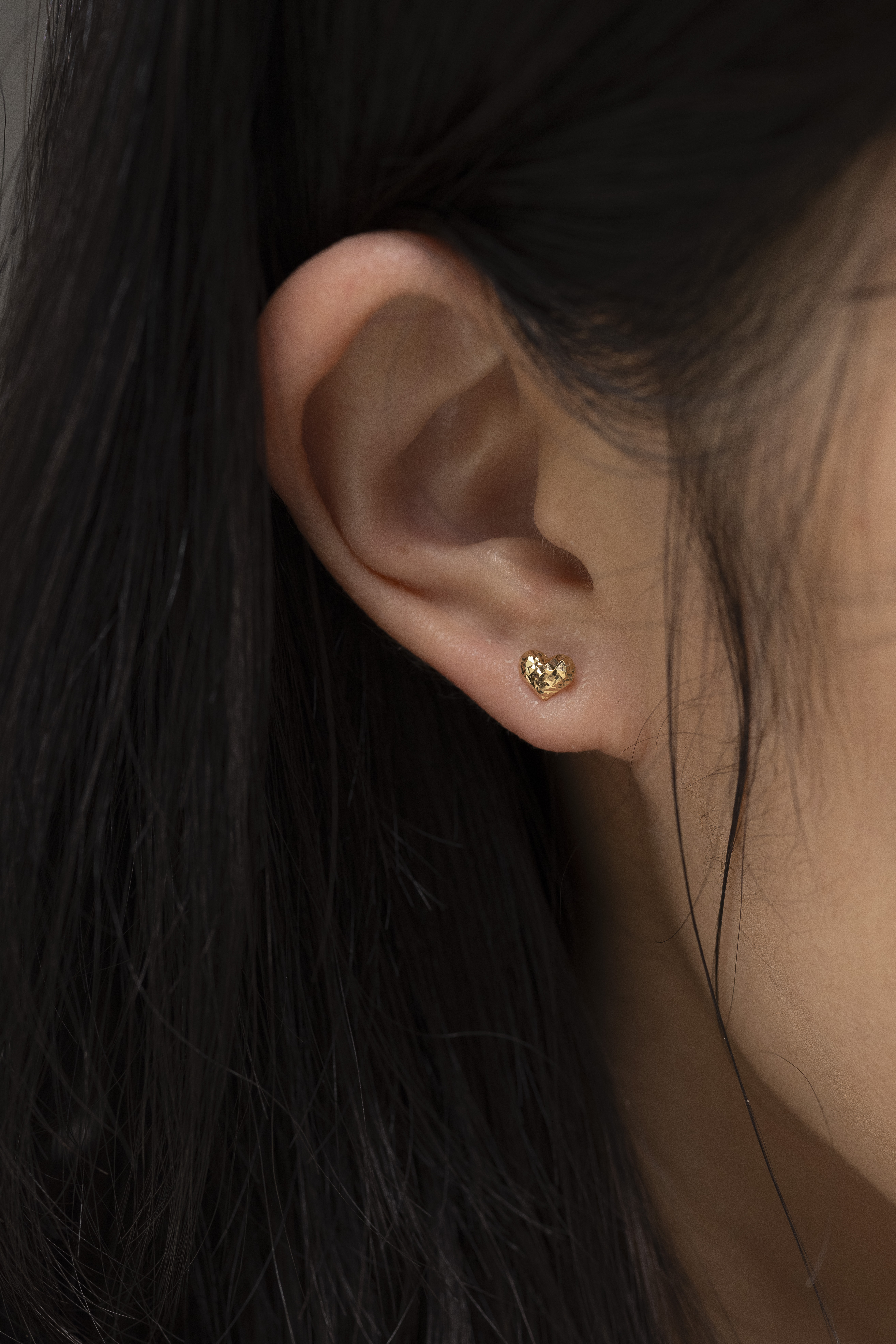 18K 心 耳環