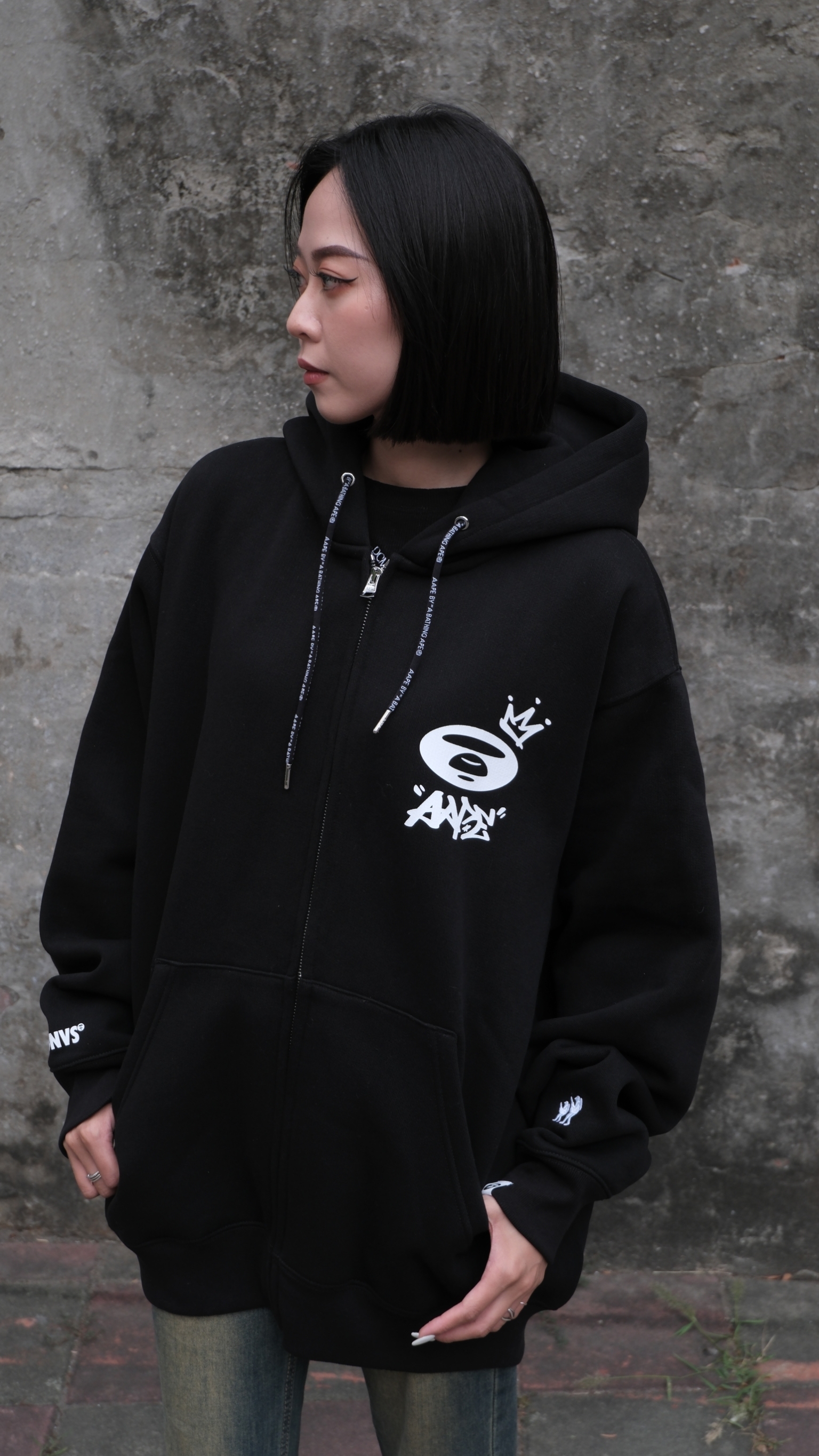 AAPE 猿人 皇冠 字母印花 連帽外套 AAPSWMD316XXP