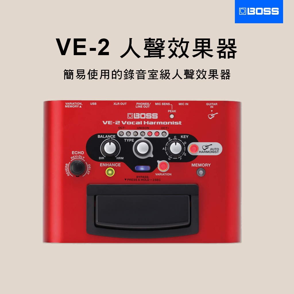 人聲效果器 Vocal Echo 主唱 BOSS VE-2 和聲