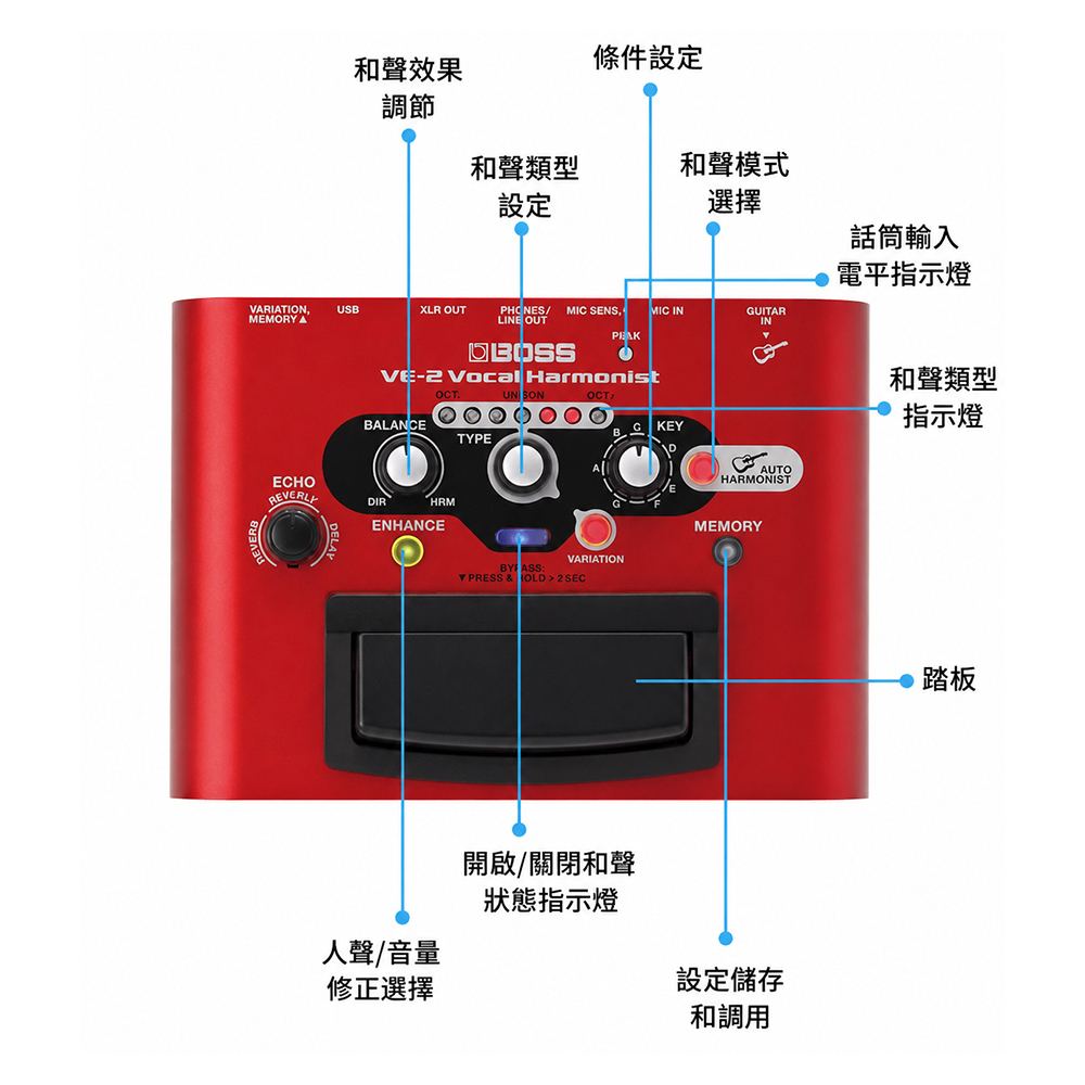 人聲效果器 Vocal Echo 主唱 BOSS VE-2 和聲
