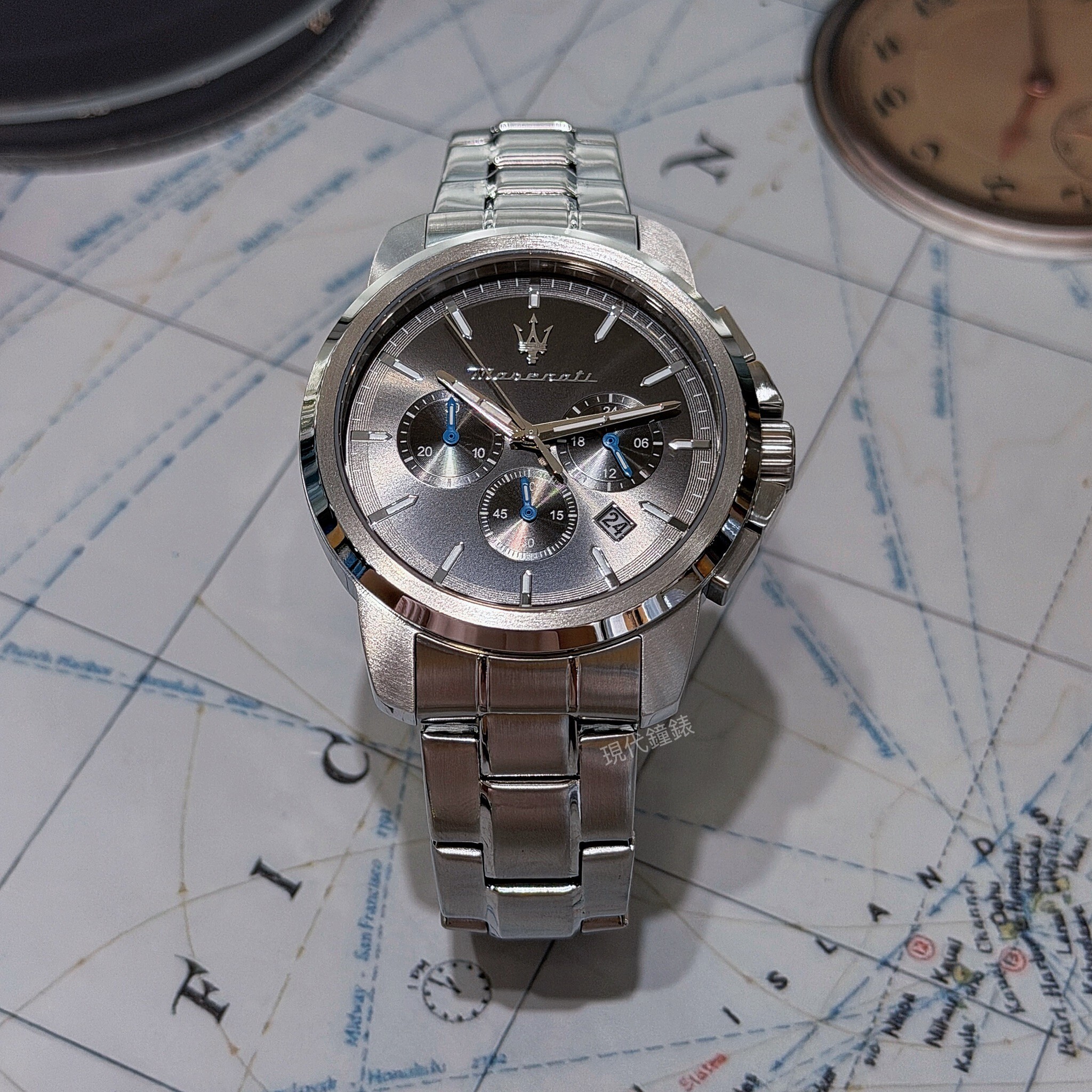 【Maserati 瑪莎拉蒂】Successo系列 三眼計時腕錶R8873621049 42mm 現代鐘錶