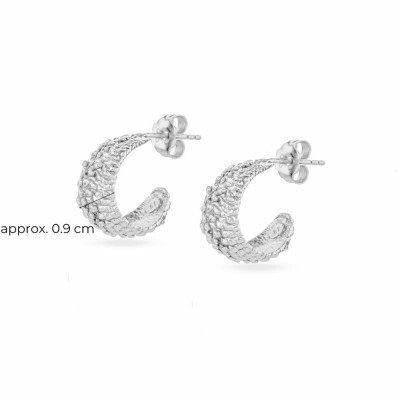 1TA0530-113 [THALLO] Lotida 冬青樹耳環 Huggies，純銀 #s471b (EU)