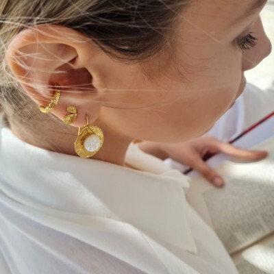1TA0530-192 [THALLO] Pnoe 迷你耳釘，24K 鍍金純銀 #s819a (EU)