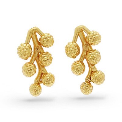 1TA0530-300 [THALLO] Myrtis 耳環 S，耳釘，24K 鍍金純銀 #s398a (EU)