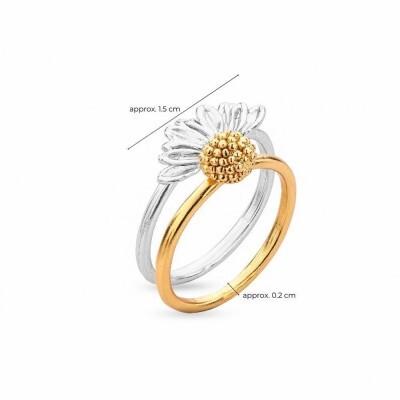 1TA0530-005 [THALLO] 雛菊田野雛菊戒指 24K 金和純銀 #s852b (EU)