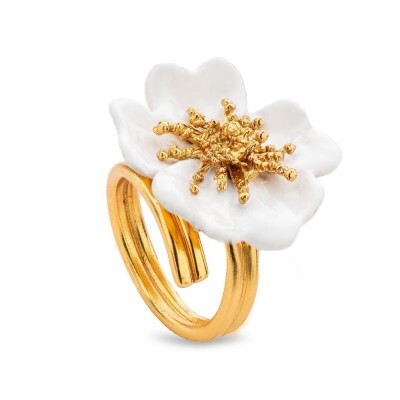 1TA0530-199 [THALLO] Bella Rose 戒指，24K 鍍金純銀 #s705b (EU)