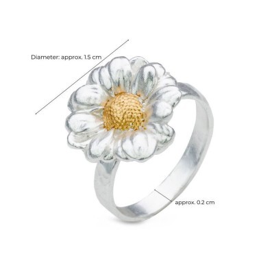1TA0530-201 [THALLO] 菲利斯雛菊戒指 24K 金和純銀 #s059b (EU)