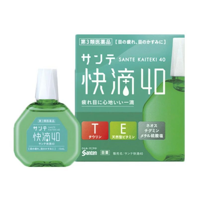 日本 Santen 參天 快滴40 舒緩疲勞溫和型眼藥水 15ml 日常護眼使用