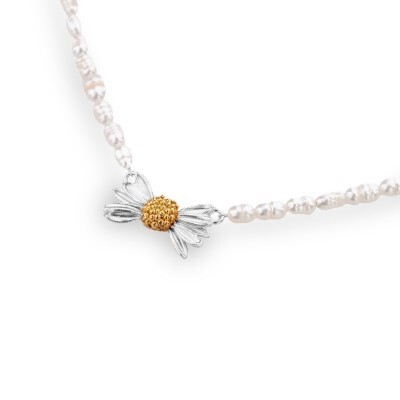 1TA0530-010 [THALLO] Aelia Daisy Necklace Layer, 24K Gold And Sterling Silver #s853b (EU)