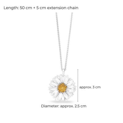 1TA0530-027 [THALLO] Daisy Field Daisy Pendant Statement, 24K Gold And Sterling Silver #s719b (EU)