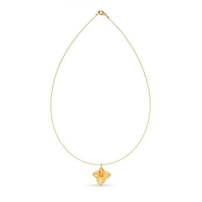 1TA0530-055 [THALLO] Petals Hydrangea Pendant Steelwire, 24K Gold Vermeil On Sterling Silver #s725b (EU)