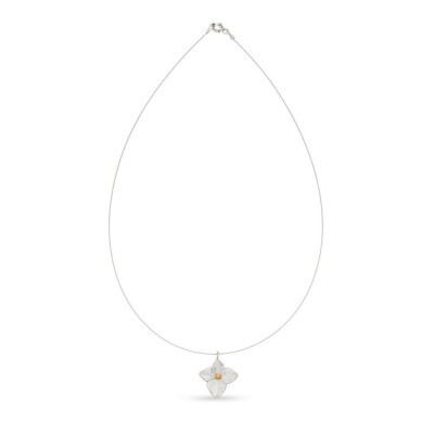 1TA0530-054 [THALLO] Petals Hydrangea Pendant Steelwire, 24K Gold And Sterling Silver #s726b (EU)