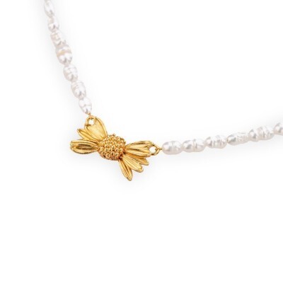 1TA0530-009 [THALLO] Aelia Daisy Necklace Layer, 24K Gold Vermeil On Sterling Silver #s847b (EU)