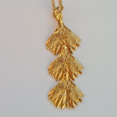 1TA0530-162 [THALLO] Petalia 長版項鍊，24K 鍍金純銀 #s904b (EU)
