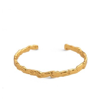 1TA0530-080 [THALLO] Erato 幾何扁平手鐲，24K 鍍金純銀 #s920a (EU)