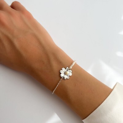1TA0530-117 [THALLO] Polytimo雛菊手鍊，24K金和純銀材質 #s291b (EU)